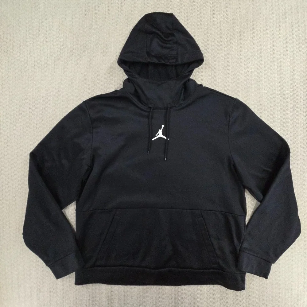 Jordan 23 Alpha Hoodie Sweatshirt Men Large Black Center Jumpman Logo Basketball